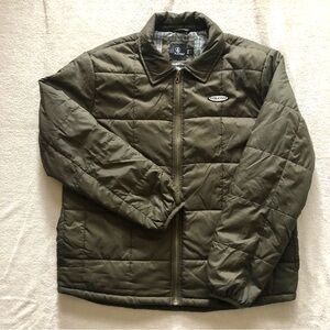 Volcom mens quilted army green jacket